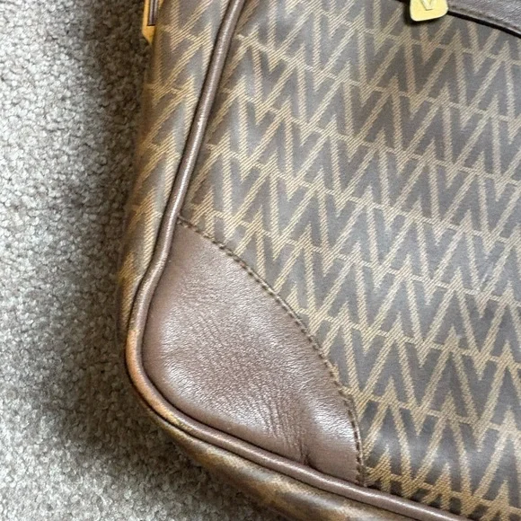 Authentic Valentino pvc leather brown grey shoulder bag - Picture 3 of 12